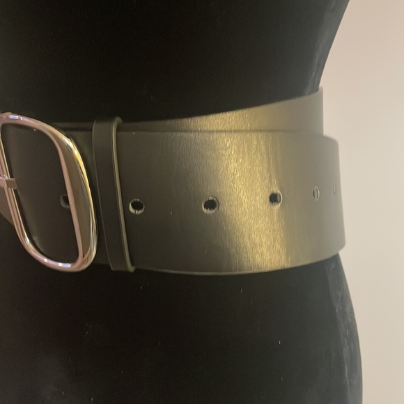 Wide Leather waist belt - faux - Picture 3 of 4